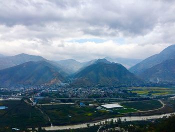 Scenic view of mountains against sky