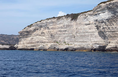 Rocky coast of the french island called corsica on the mediterranean sea