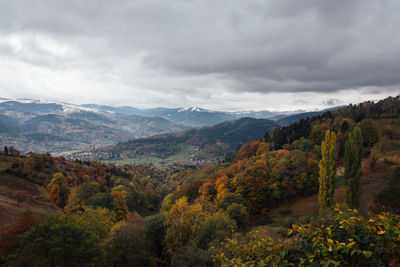 Scenic view of mountains against sky