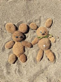 Close-up of toy on sand