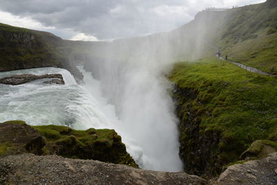 Scenic view of waterfall