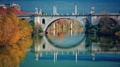 Reflection of buildings in water