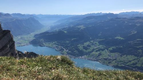 Scenic view of mountains against sky