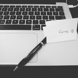 Close-up of laptop on table