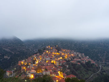 High angle view of townscape against sky