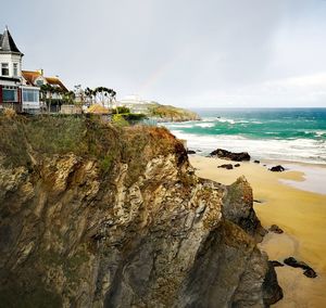 Scenic view of beach against sky