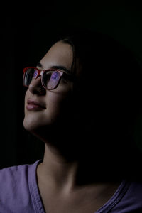 Close-up portrait of a beautiful young woman