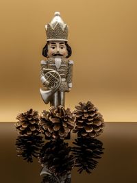 Close-up of stuffed toy against wall