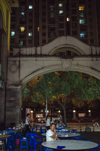 Illuminated city at night