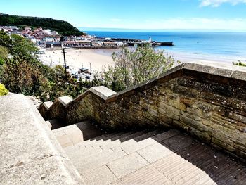 High angle view of beach against sky
