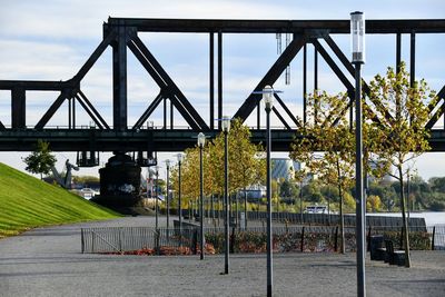 Bridge over river against sky