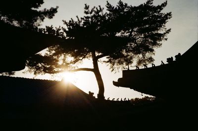 Silhouette tree against sky during sunset