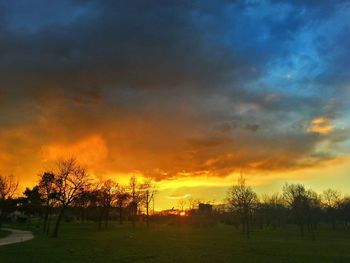 Dramatic sky over landscape