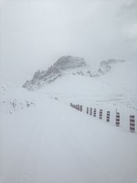 Snow covered mountain against sky