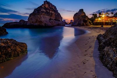 Scenic view of sea against sky at sunset