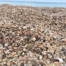 Close-up of pebbles on beach