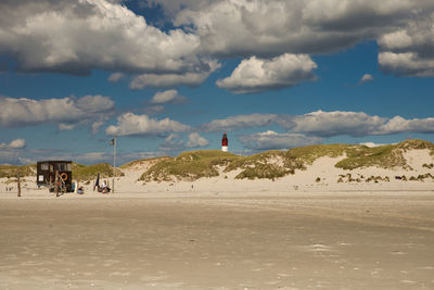 Scenic view of beach against sky