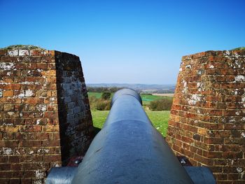 View of fort against blue sky