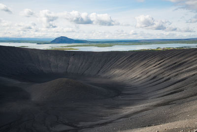 View of sea against cloudy sky