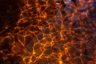 Abstract nature background of real beauty.ocean bokeh,sea ripples on the surface of waves.red shades