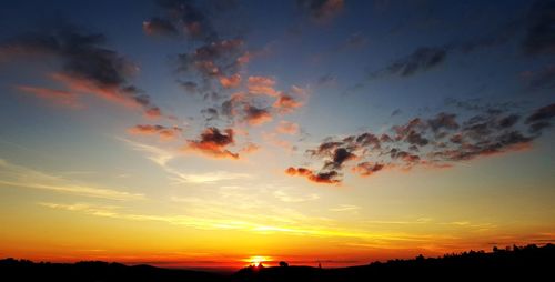 Scenic view of dramatic sky during sunset