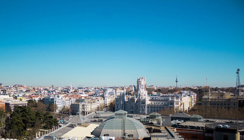 Spain, madrid, cityscape with alcala street. horizontal