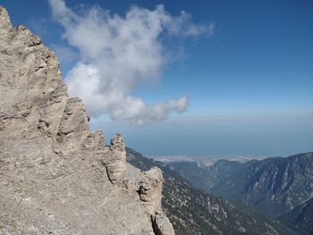 Scenic view of rocky mountains against sky