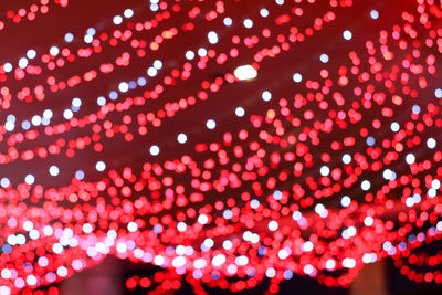 Defocused image of illuminated lights at night