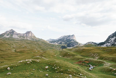 Scenic view of mountains against sky