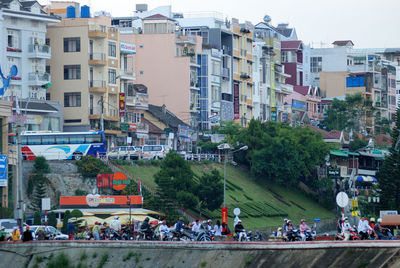People walking in city
