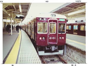 Train at railroad station platform