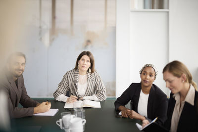 People sitting during business meeting