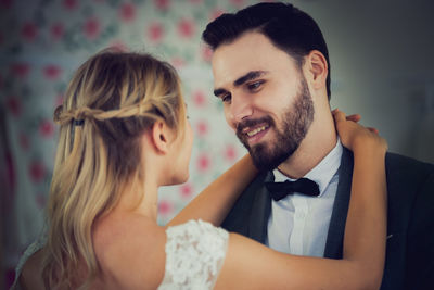 Young couple smiling