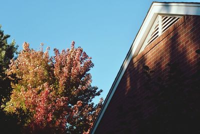 Low angle view of building against clear sky