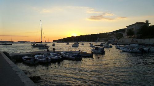 Boats in harbor