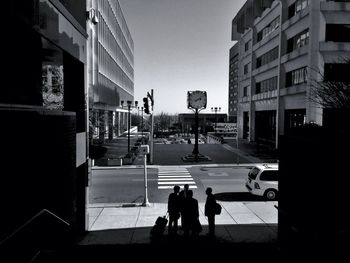 Woman standing in city