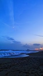 Scenic view of sea against sky at sunset