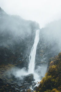 Scenic view of waterfall