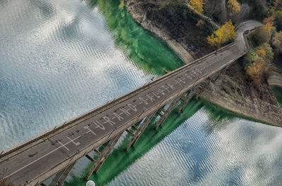 High angle view of bridge over river