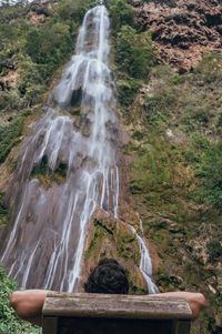 Scenic view of waterfall
