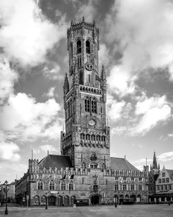 Tower belfried without people, brugge, flanders, belgium