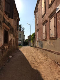 Narrow alley amidst buildings in city