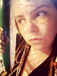 Close-up portrait of a beautiful young woman