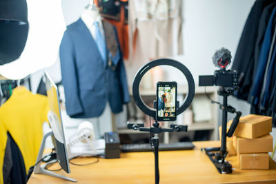 Rear view of people in gym