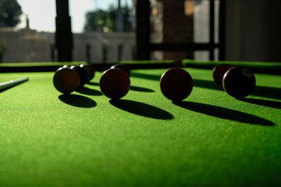 Close-up of balls on table