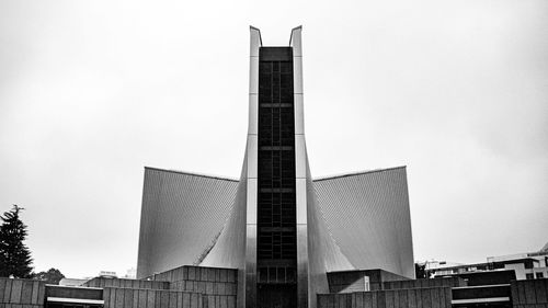 Low angle view of modern buildings against sky