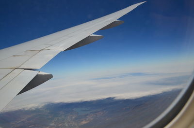 Aerial view of clouds over blue sky