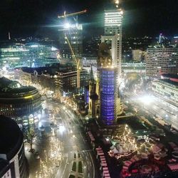 Illuminated city at night