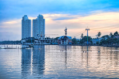 View of river against cloudy sky