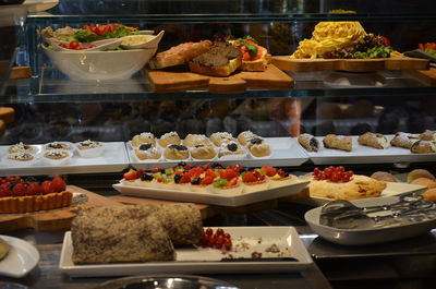 High angle view of various fruits in store